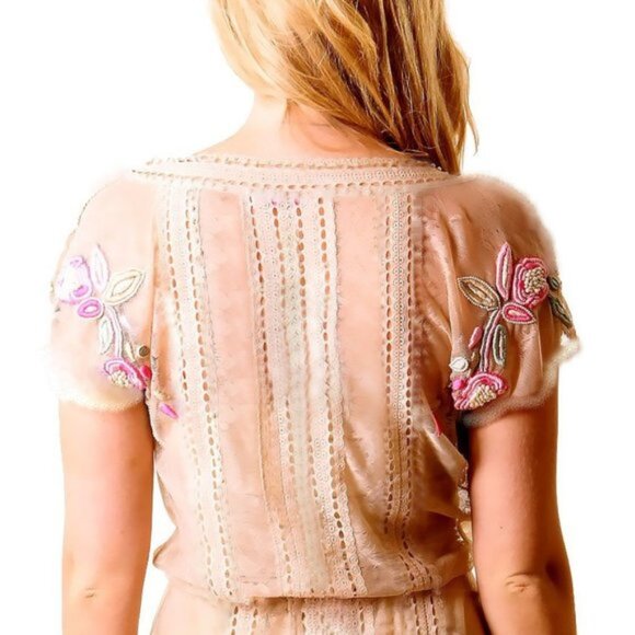 Matthew Williamson Vintage 1920s Flapper Gypsy Lace Embroidered Beaded Dress - Picture 7 of 14